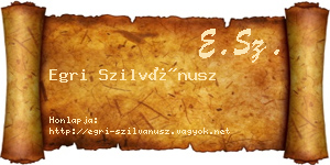 Egri Szilvánusz névjegykártya